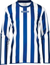 Masita | Sportshirt Barça Lange Mouw Dames & Heren Shirt Licht - Stevig - 100% Polyester - ROYAL BLUE/WHIT - 164