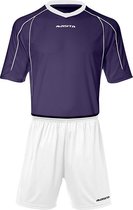 Masita | Sportshirt Heren & Dames Korte Mouw - Striker - Licht Elastisch Polyester Ademend Vocht Regulerend - PURPLE/WHITE - 152