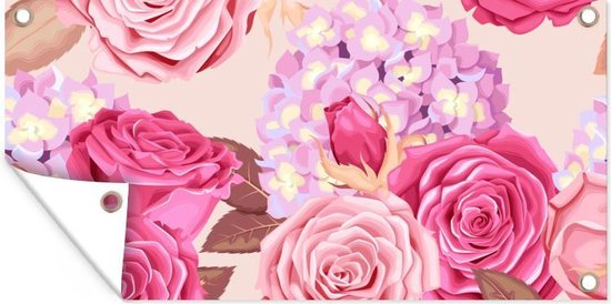 Affiche de jardin Fleurs - Roses - Rose - 60x30 cm