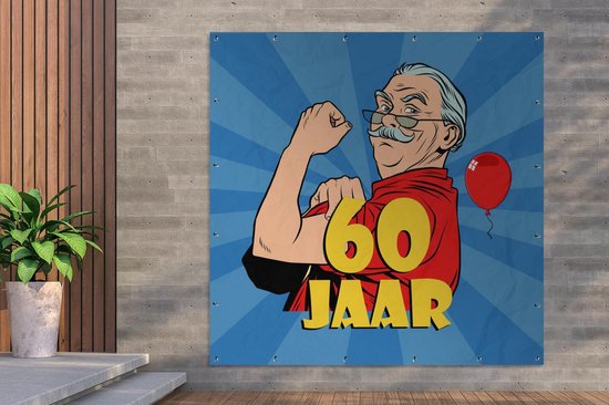 Tuin poster Verjaardag - 60 jaar - Man - 200x200 cm - Tuindoek | bol.com
