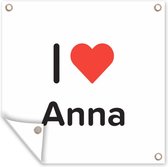 Tuin poster I love - Anna - Meisje - 200x200 cm - Tuindoek