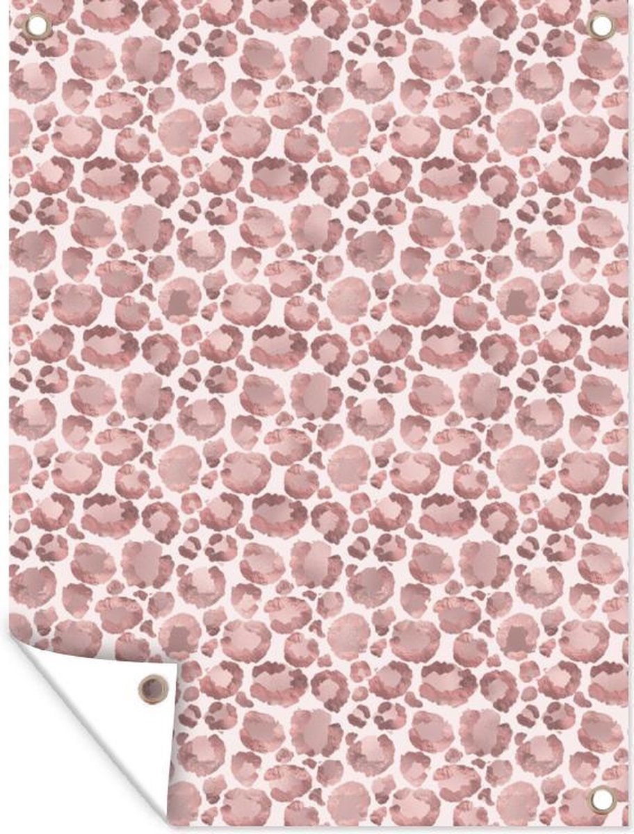 Tuin decoratie Panterprint - Roze - Aquarelverf - 30x40 cm - Tuindoek