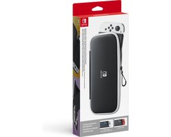 Nintendo Switch & Nintendo Switch OLED Beschermhoes met screen protectors - Zwart/Wit