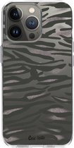 Casetastic Apple iPhone 13 Pro Hoesje - Softcover Hoesje met Design - Zebra Army Print