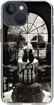 Casetastic Apple iPhone 13 mini Hoesje - Softcover Hoesje met Design - Room Skull BW Print