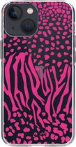 Casetastic Apple iPhone 13 mini Hoesje - Softcover Hoesje met Design - Safari Pink Print