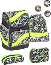 rugzakset Dinosaurus Neon 20 L polyester groen 4-delig