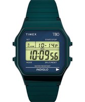 Timex T80 TW2U93800 Horloge - Staal - Blauw - Ø 38 mm