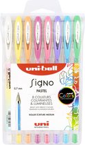 8 stylos gel Uni-ball Signo 0,7 mm Couleurs pastel