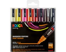 Uni Posca PC-5M stiften warme kleuren