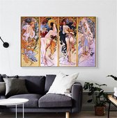 Alphonse Mucha Vintage Illustratie Print Poster Wall Art Kunst Canvas Printing Op Papier Living Decoratie 20x30cm Multi-color