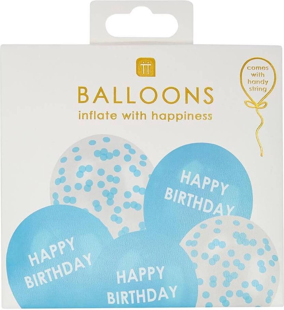 Blauwe ballonnen Happy Birthday - Talking Tables