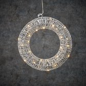 Luca Lighting Kerstverlichting Krans met Warm Witte LED Lampjes - Ø30 cm - Zilver