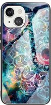 Gehard glas + TPU-randbeschermhoes voor iPhone 13 (Mandala)