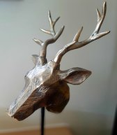 Alinterieur - Gouden hertenkop op voet - 48cm