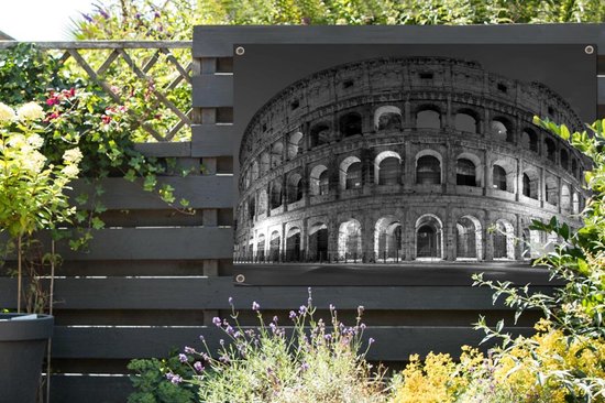 Affiche de jardin Colisée à Rome - noir et blanc - 120x80 cm - Jardin