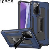 Voor Samsung Galaxy Note20 10 PCS Knight Jazz PC + TPU Schokbestendige beschermhoes met opvouwbare houder (blauw)