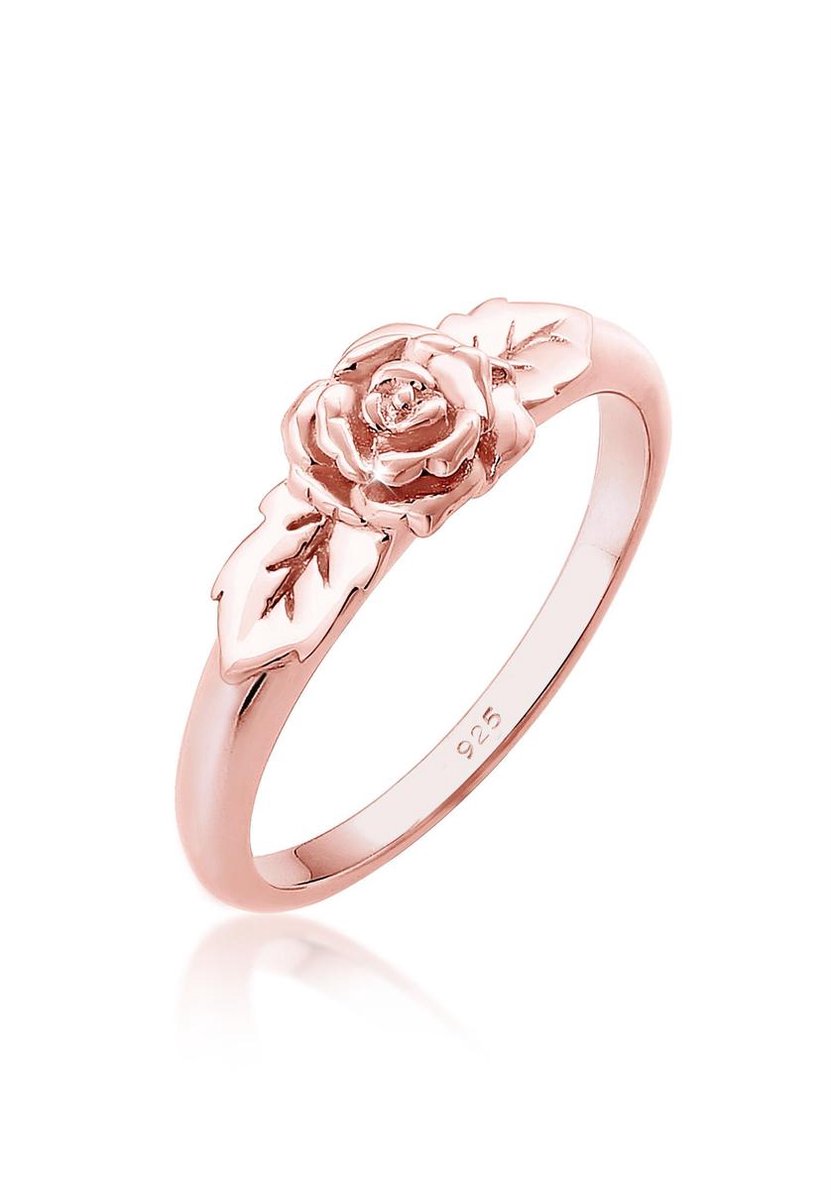 Elli - Ring - Dames Band Rozen Symbool Gebloemd Vintage Look in 925 Sterling Zilver - Dames