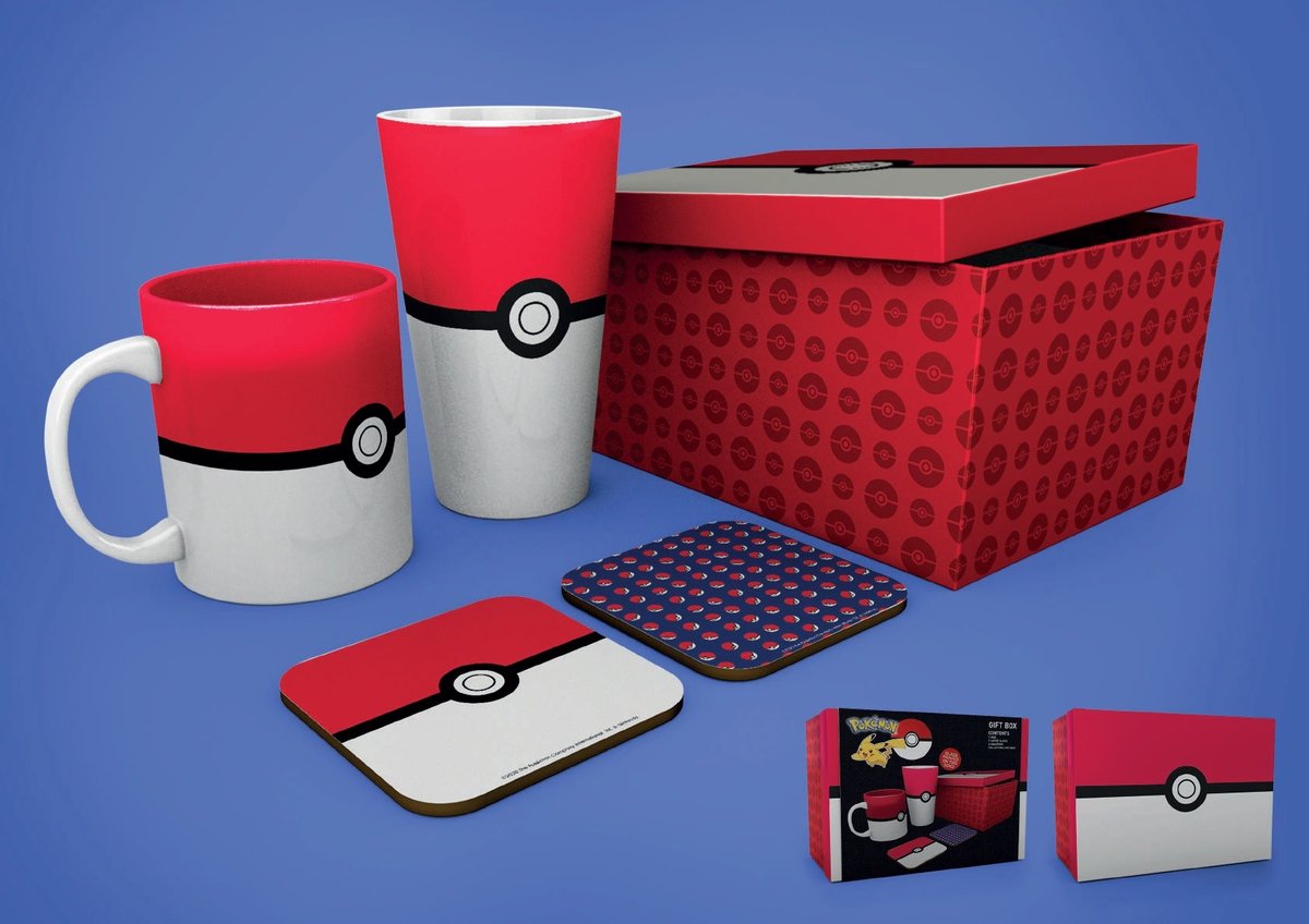 Pokémon Pokéball Gift Set (XXL Glas, Mok & Onderzetters)