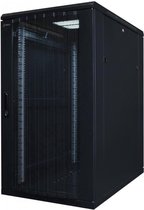 Alfaco 19-6822PP, 22U, 19'' Serverkast met stalen geperforeerde deuren, (BxDxH) 600x800x1200mm, zwart