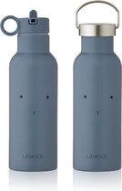 Duurzame Luxe RVS Dubbelwandige Thermosfles Drinkbeker Waterfles 500 ml Neo Rabbit Blue Wave | Liewood