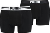 PUMA Placed Logo Boxershort - 2-pack - Zwart - Maat XL