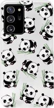 ADEL Siliconen Back Cover Softcase Hoesje Geschikt voor Samsung Galaxy Note 20 - Panda Liggend