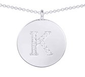 Tracelet - Zilveren Kettingen | Letter Ketting K | Zilveren ketting initialen K met zirkonia | 925 Sterling Zilver - 925 Keurmerk stempel - 925 Zilver Certificaat | Valentijn tip