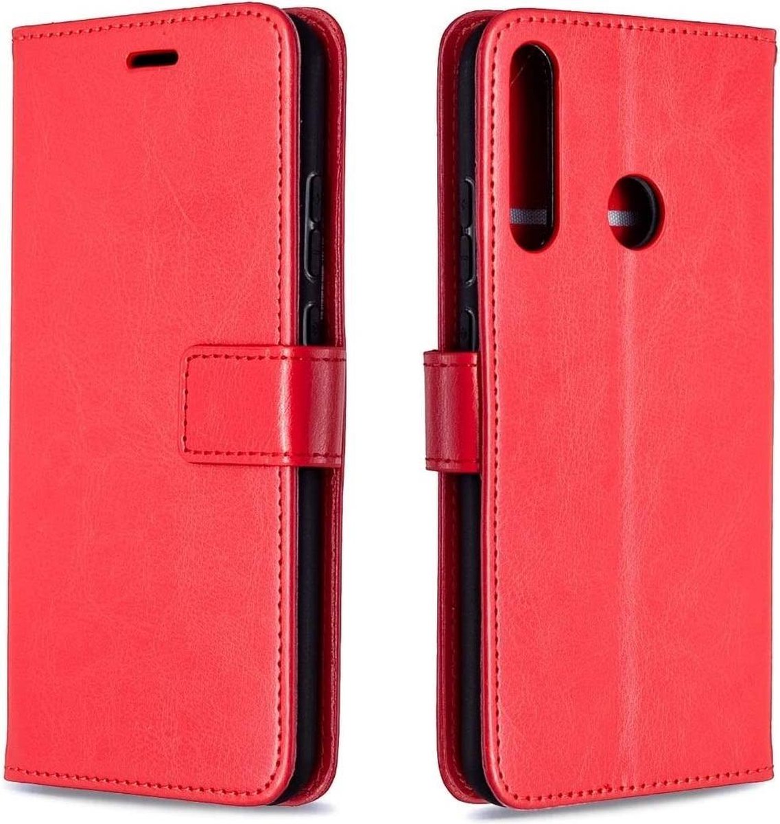 Portemonnee Book Case Hoesje Geschikt voor: Motorola Moto E6S & Moto E6+ - rood