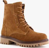 Groot leren meisjes boots - Cognac - Maat 34 - Echt leer