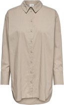 Jacqueline de Yong Blouse Jdymio L/s Long Shirt Wvn Noos 15233486 Simply Taupe Dames Maat - W36