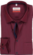 MARVELIS modern fit overhemd - bordeaux rood met blauw mini dessin (contrast) - Strijkvrij - Boordmaat: 45