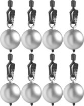 16x stuks tafelkleedgewichtjes zilveren kogels/ballen - Tafelkleedhangers - Tafelzeilgewichtjes