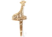 Housevitamin – Muurhaak giraf – Aluminium goud – Dieren muurhaakje – 7x17x3cm