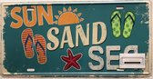 Metalen wandbord sun sand sea