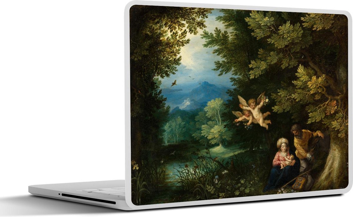 Afbeelding van product SleevesAndCases  Laptop sticker - 15.6 inch - De rust op de vlucht naar Egypte - Schilderij van Jan Brueghel de Oude