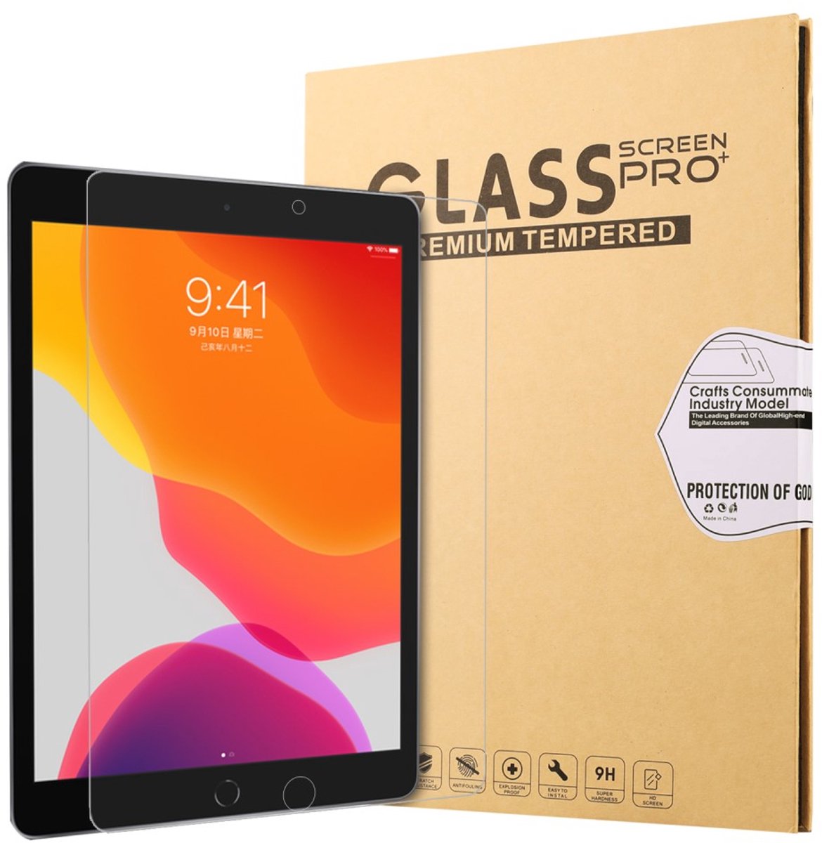 Geschikt voor iPad 10.2 (2019 / 2020) tempered glass screenprotector