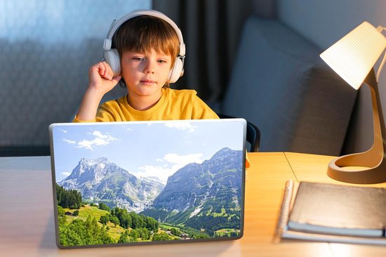 Sticker pour ordinateur portable - 13,3 pouces - Panorama sur le mont Junfrau près de Eiger en Suisse