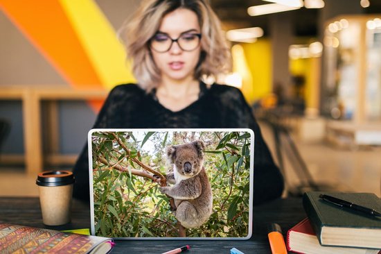 Laptop sticker - 10.1 inch - Koala - Bladeren - Takken - Kinderen - Jongens - Meiden - 25x18cm - Laptopstickers - Laptop skin - Cover