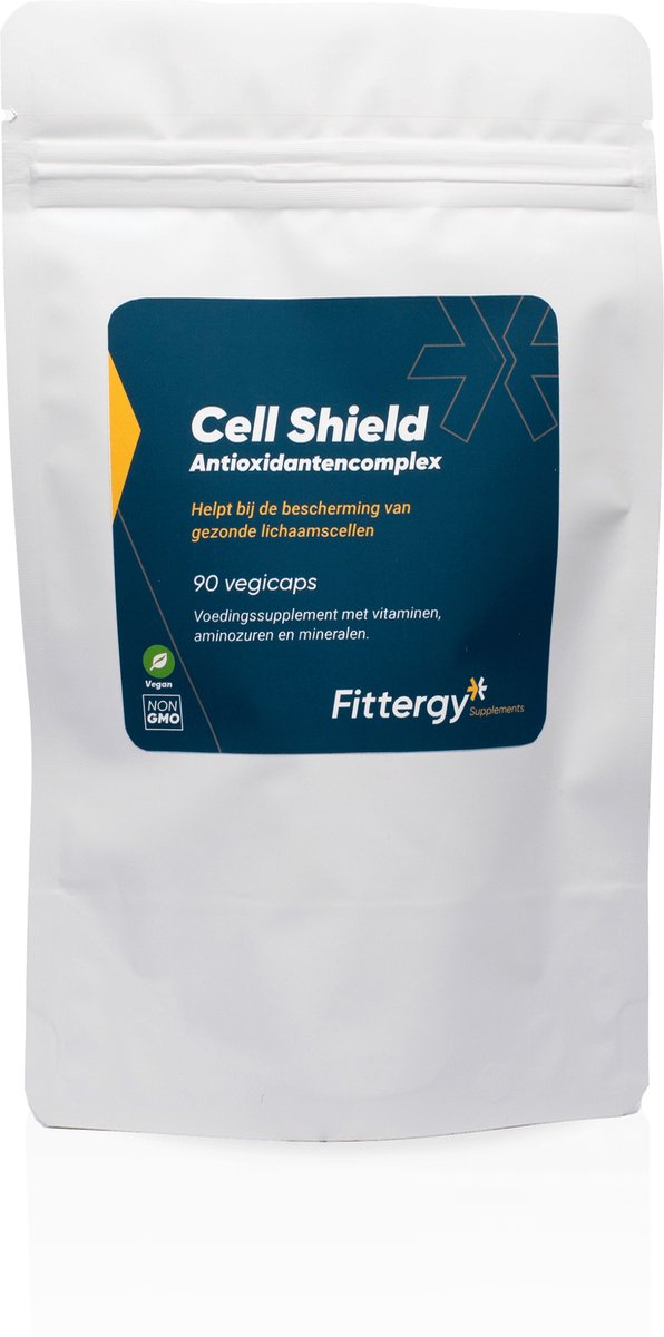 Goedkoopste Fittergy Supplements - Cell Shield - Antioxidantencomplex pouche - 90 capsules - 1 vitamine B2, C, E, koper, mangaan, zink - Anti-oxidanten - vegan - voedingssupplement