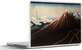 Laptop sticker - 12.3 inch - Regenstorm onder de bergtop - schilderij van Kasushika Hokusai - 30x22cm - Laptopstickers - Laptop skin - Cover