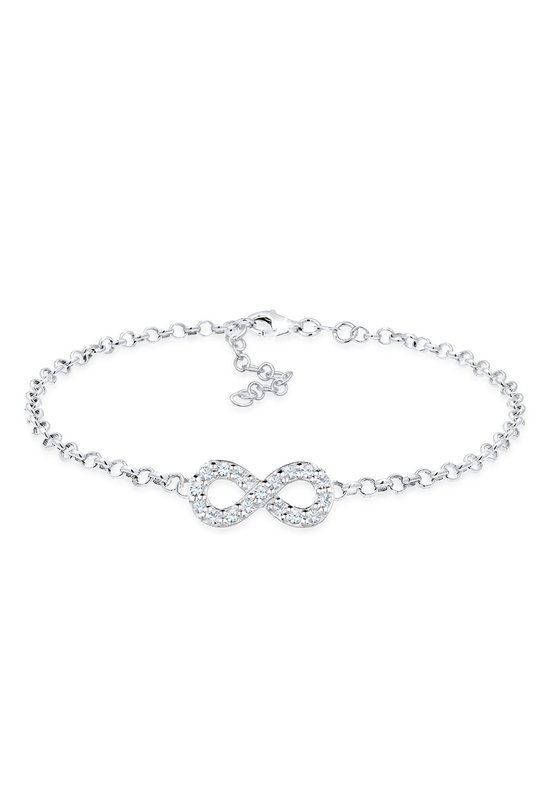 Bracelets Elli Symbole de l'infini pour femme Infinity Basic avec cristaux en Argent sterling 925
