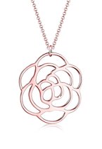 Elli Dames Halsketting Erbskette Rose Blume Cut Out Floral 925 Silber