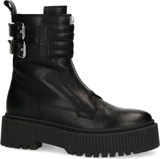 Sacha - Dames - Zwarte leren biker boots - Maat 40 | bol.com