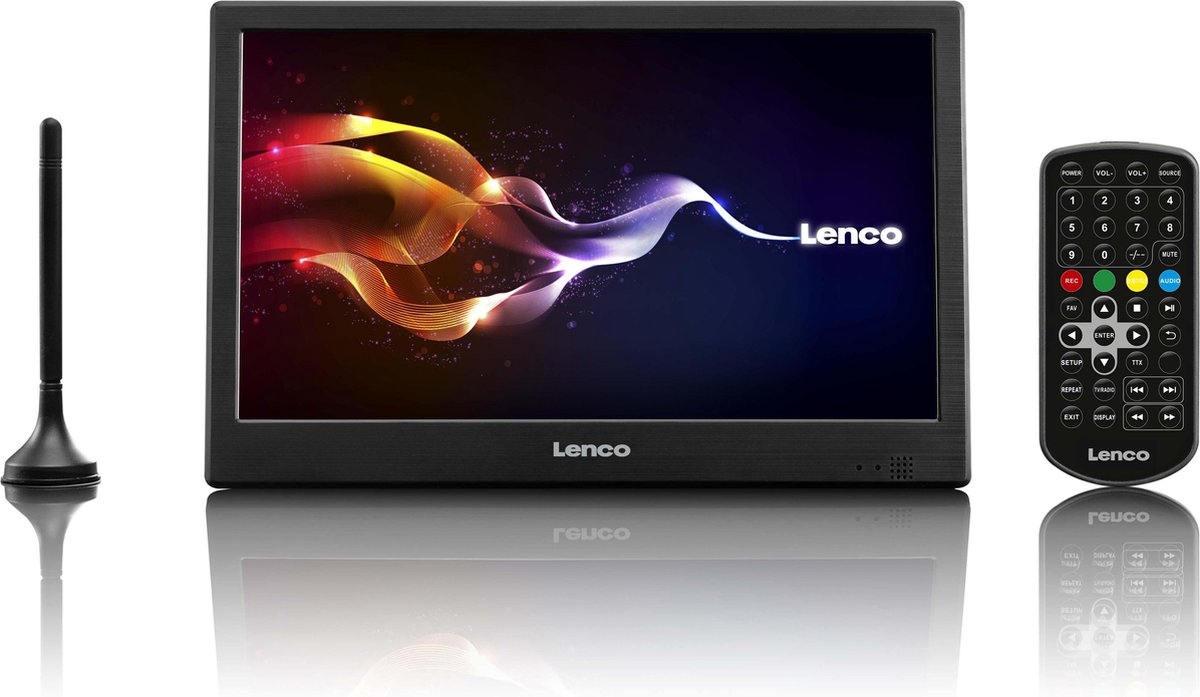 "Lenco TFT-1038BK - Draagbare LCD TV - 10"" - DVB-T2 - HDMI - 4 uur speeltijd - Zwart"