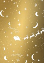 Kerst kadopapier Goud Xmas Nights- Breedte 60 cm - 200m lang
