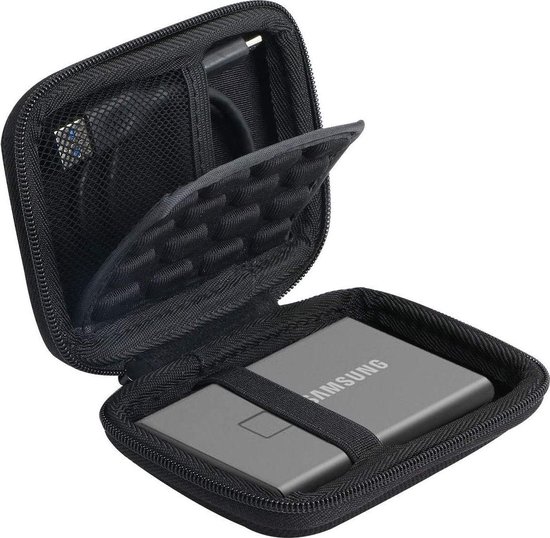 Sacoche antichoc Best4u pour Samsung T7 Touch/T7 Portable SSD 500 Go 1 To 2 To. (pour 1 SSD, avec couche antichoc)