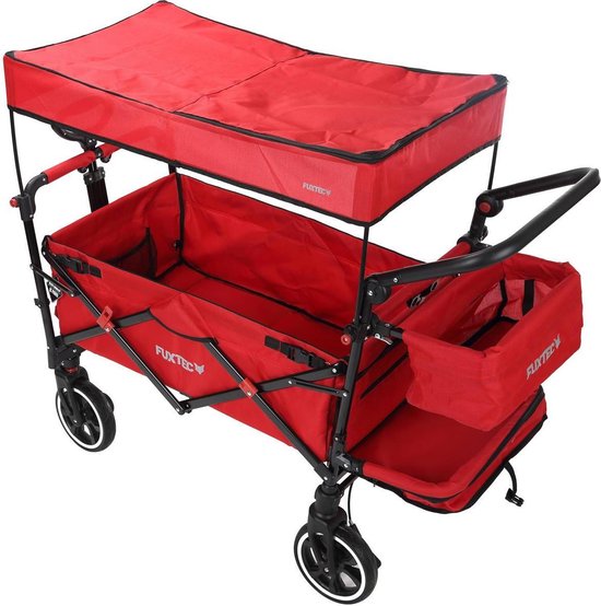 FUXLIFE by FUXTEC bolderwagen FX-CT850 comfort opvouwbaar - kindertransportwagen met zonnekap - gevoerde binnenkant met verlenging