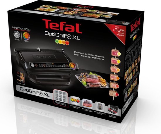Afmetingen - Tefal GC722834 - Tefal Optigrill + XL contactgrill - 9 automatische kookprogramma
