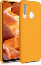 kwmobile telefoonhoesje geschikt voor Huawei P30 Lite - Hoesje met siliconen coating - Smartphone case in abrikoos